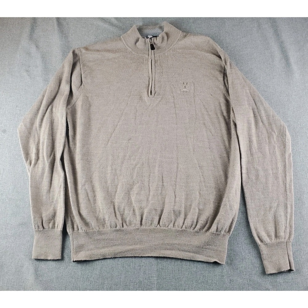 Peter Millar Sweater Mens L  1/4 Zip Wool Silk Blend Pullover Whitemarsh Golf